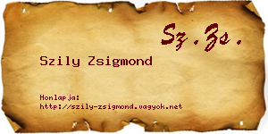 Szily Zsigmond névjegykártya